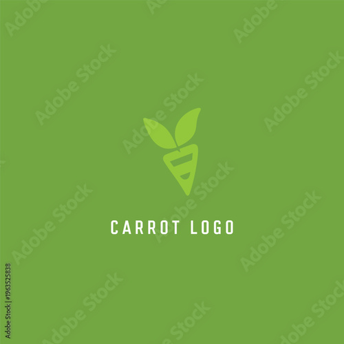 Vector Carrot Logo Design Minimal Vegetable Icon for Organic Food Branding Identity