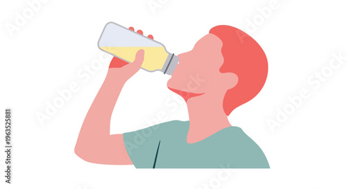 Man Drinking from a Water Bottle.
