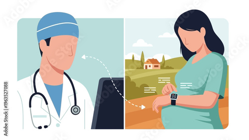 telehealth consultation between doctor and patient