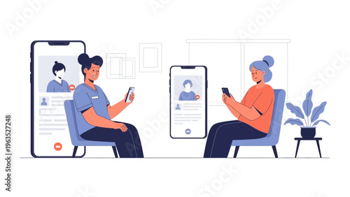 Online Video Communication Between Two People Using Smartphones