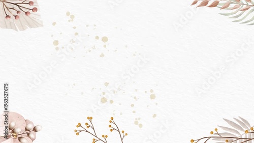 Elegant Autumn Flower Corner Frame Composition for Wedding and Valentine