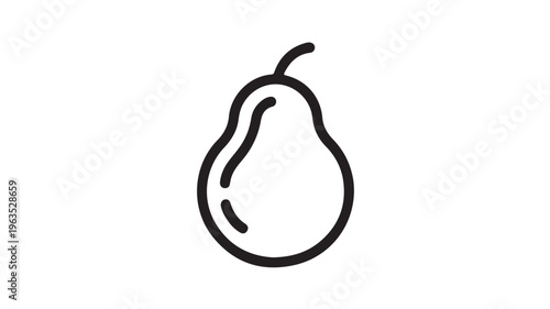 Black Pear Icon For Food And Nutrition Concepts