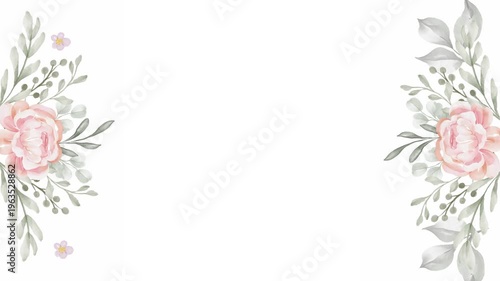 Elegant Autumn Flower Corner Frame Composition for Wedding and Valentine