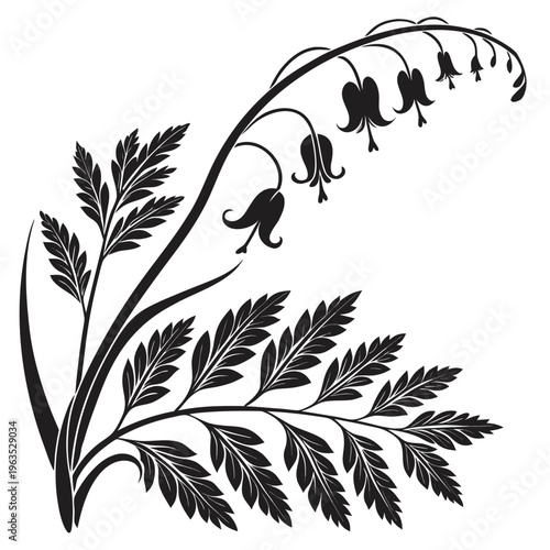 Dutchman’s Breeches Vector Illustration | Woodland Wildflower Botanical Artwork | Unique Spring Flower Design