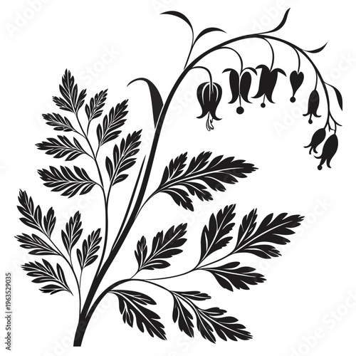 Dutchman’s Breeches Vector Illustration | Woodland Wildflower Botanical Artwork | Unique Spring Flower Design