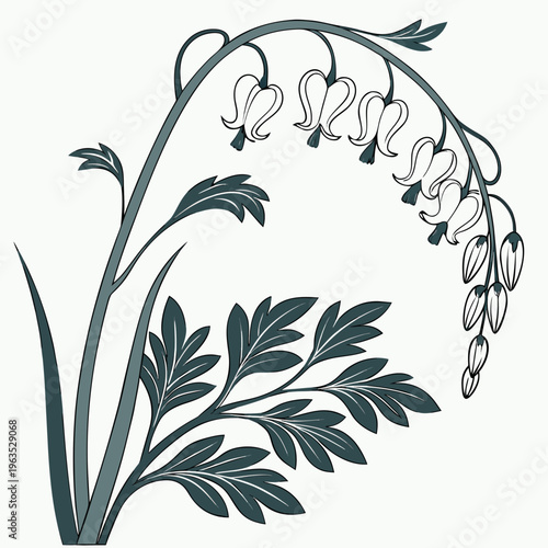 Dutchman’s Breeches Vector Illustration | Woodland Wildflower Botanical Artwork | Unique Spring Flower Design