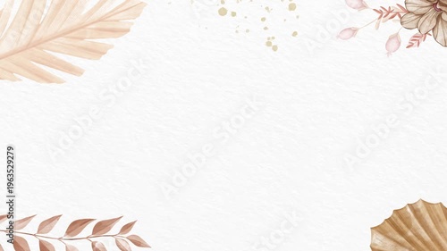 Elegant Autumn Flower Corner Frame Composition for Wedding and Valentine