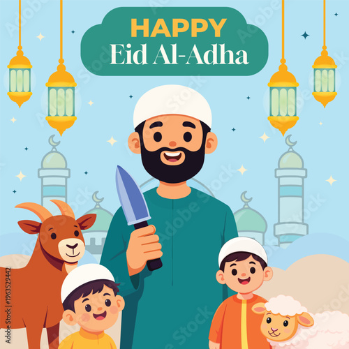 Eid al-adha mubarak social media post template