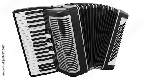 Black Accordion with Silver Accents