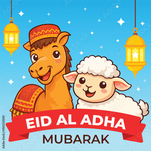 Eid al-adha mubarak social media post template