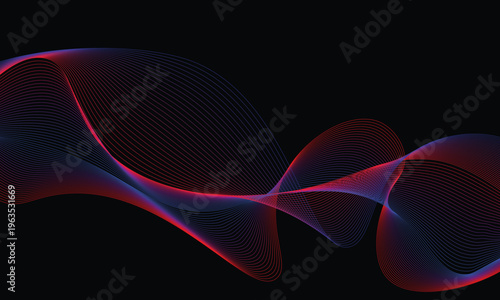 Abstract flowing lines in vibrant red blue and purple hues