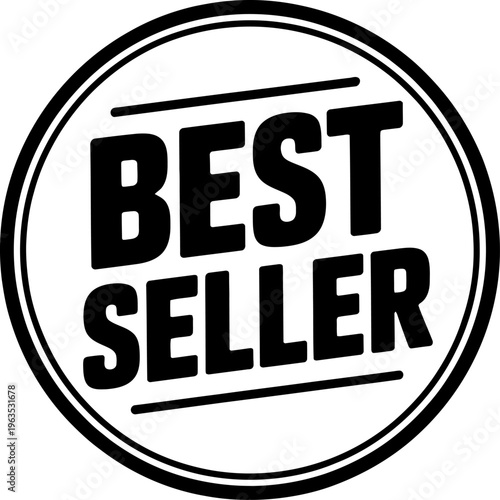 Best Seller Badge Stamp Black Label Icon Design