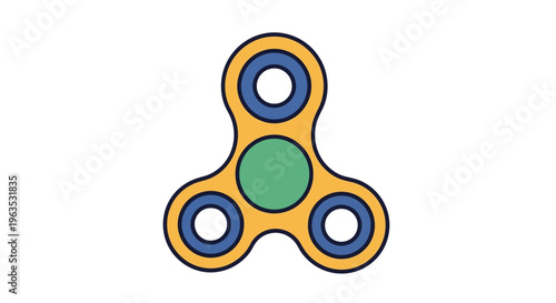 A colorful illustration of a fidget spinner.