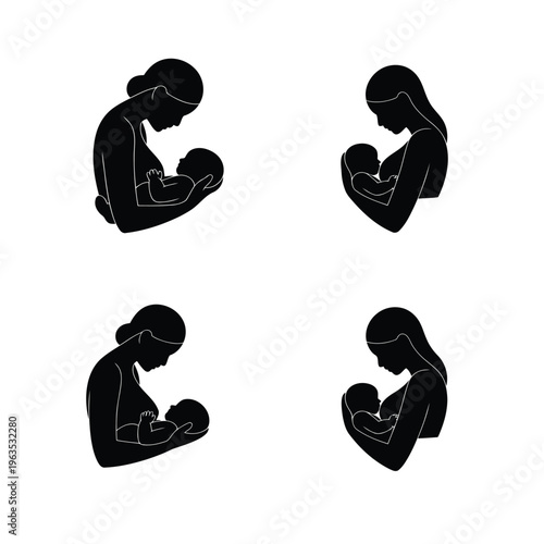 Family Bonding Silhouette Graphic
