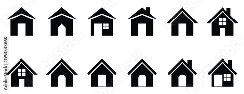Home icon set. house or real estate flat vector icon for apps and websites. Web home icon sign. Vector illustration