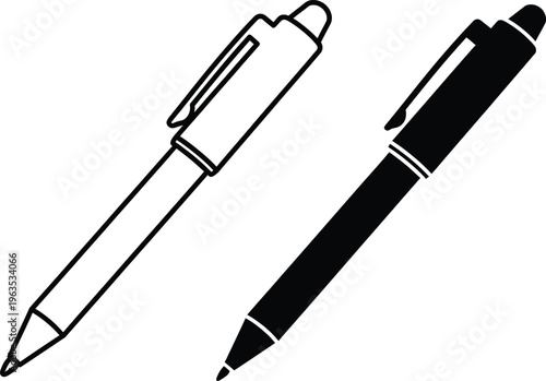 Two pens side by side on a white background