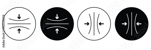 Compress icon outline and linear vector. outline icon and illustration eps 10.