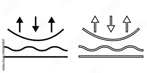 Elasticity icons. editable stroke icon collection eps 10.