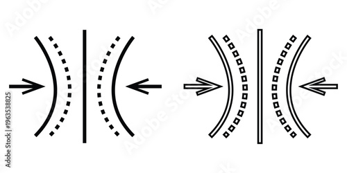 Elasticity icons. editable stroke icon collection eps 10.