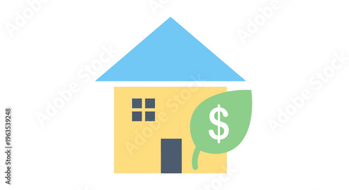 House with Dollar Sign Leaf Icon.