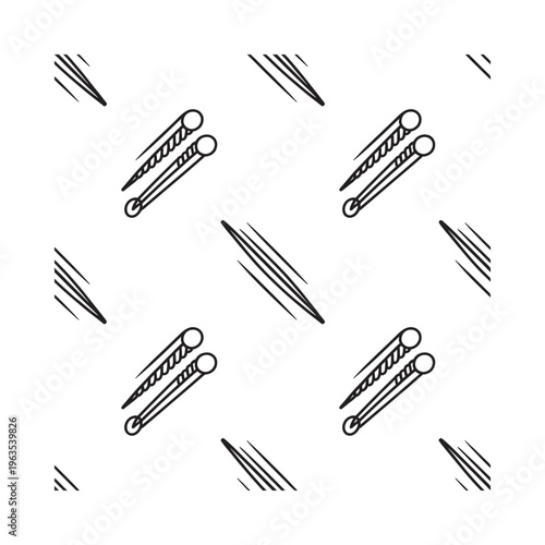 Abstract pattern of hairpins and angled lines on a white background