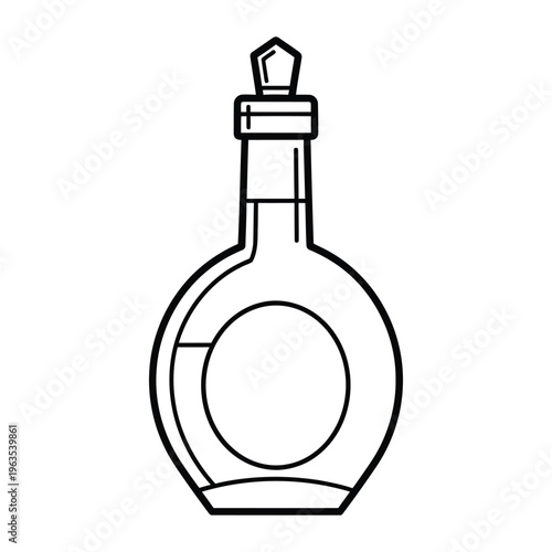 Vintage Apothecary Bottle Vector, Retro Potion Container Icon, Old Medicine Flask Graphic, Alchemy Elixir Vessel Illustration