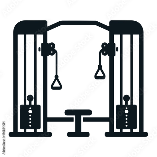 Tableau sur toile vector illustration of a gym cable crossover
