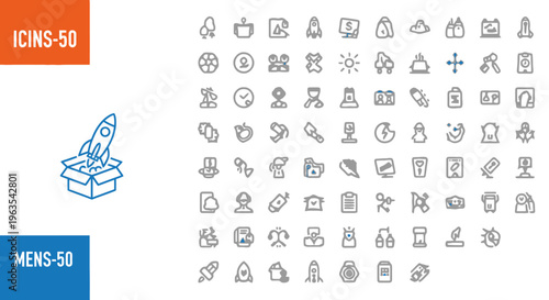 Collection of various icons and symbols in a grid layout