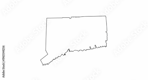 Outline map of the state of Connecticut on a white background