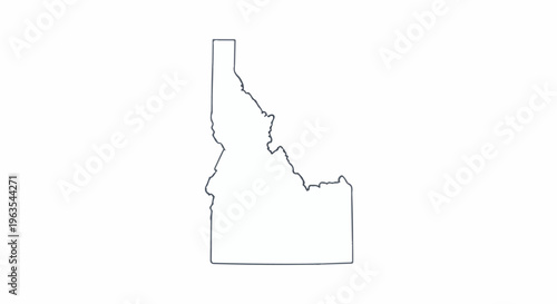 Outline map of the state of Idaho, USA, with a simple dark border