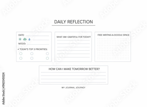 A person reflects on their daily goals and journal entries in a quiet room with a notebook and pen on a table.