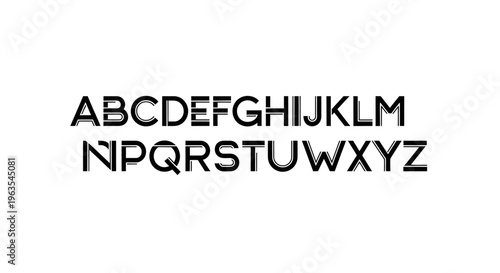 Uppercase Black Sans-Serif Alphabet Letters A-Z, Clean Modern Typography, Isolated White Background