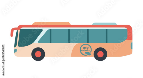 City Bus Illustration with Modern Design Elements.
