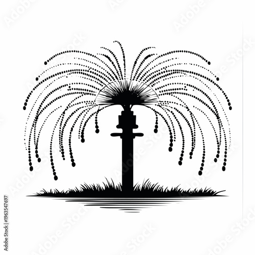 Fire hydrant with water spraying out.