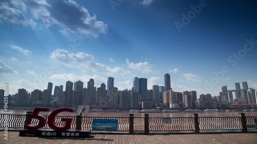 Chongqing Yuzhong District skyline across the Yangtze River in daytime