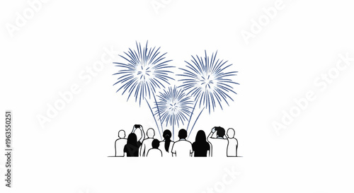 People watching fireworks display