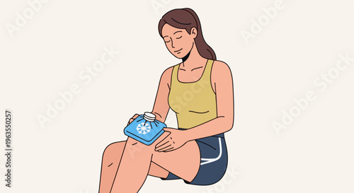 Person applying cold compress to injured knee