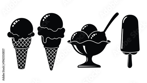 Variety of ice cream treats