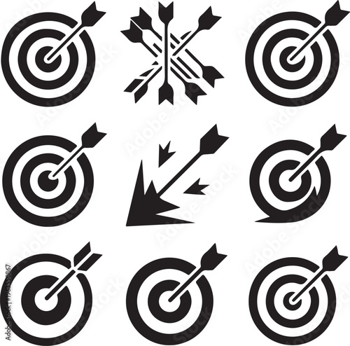 Strategic Goal Target Arrow Silhouette
