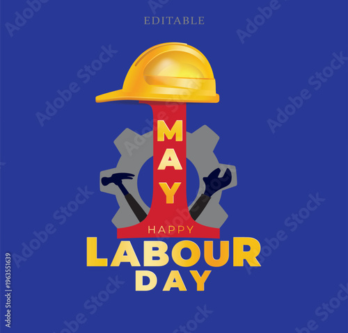 Happy Labour day concept in vector illustration.
