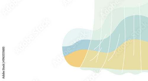 Abstract Cloud Shapes with Rain Illustration.