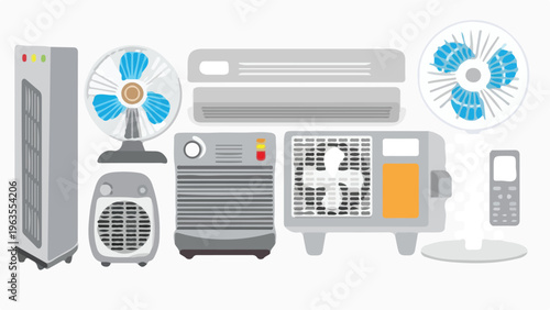 set of air conditioner icons