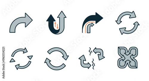 Collection of various arrow icons for navigation and direction