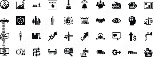 Comprehensive collection of diverse icons representing various concepts and activities