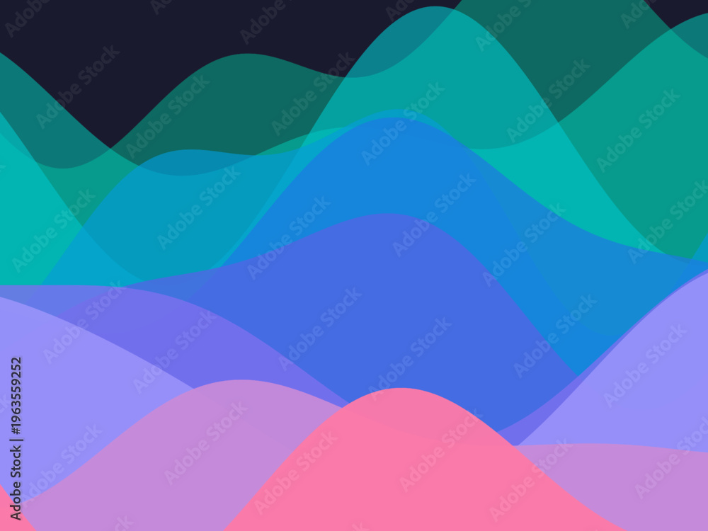 Fototapeta premium Colorful Abstract Landscape Digital Vector Art
