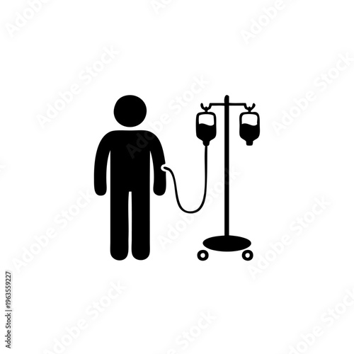 patient receiving intravenous therapy with iv drip