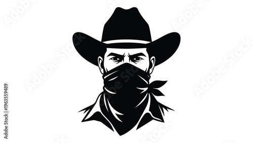 Cowboy with a bandana covering his face