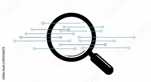 Data Analysis Concept with Magnifying Glass and Network Connections