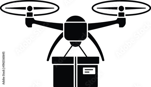 Drone equipped with a mounted camera and recording device for aerial surveillance or filming Vector, illustration