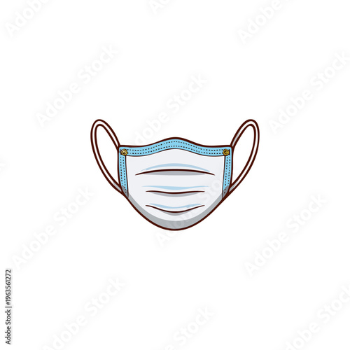 Essential respiratory protection face mask illustration for public health safety, personal hygiene, and safeguarding against airborne contaminants